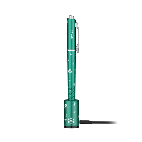 Olight Open Glow 120 Lumens USB Rechargeable EDC Pen Light with Base and Green Laser